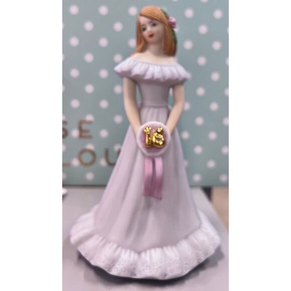 Enesco Growing Up Birthday Girls “Brunette Age 16” Porcelain Figurine 6.5” - Picture 2 of 9